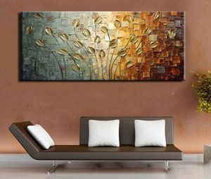 Pure handgeschilderd olieverfschilderij op canvas moderne gouden bloem decoratieve muurfoto's moderne populaire woondecoratie cadeau7486283