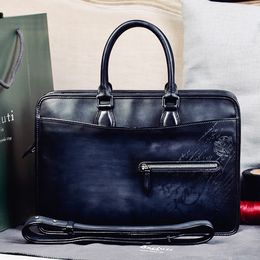 Bolso maletín hecho a mano para hombre, maletín de cuero con estampado Scritto, alta calidad, se puede personalizar en cualquier color