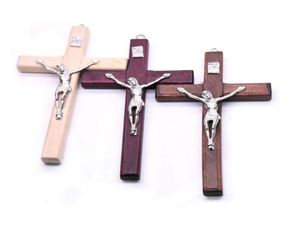 Puur handgemaakt houten kruisbeeld Christus lijden icoon icoon religieus gebed hand met kruis hanger6993338