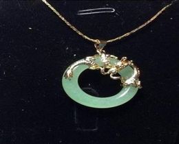 Collier pendentif dragon phénix en jade purltltlt 0123458197809