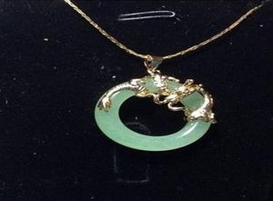Pure Jade Dragon Phoenix hanger necklaceltltlt 0123453892282