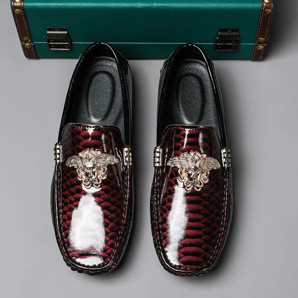 Cuir Pure Pu Male Classic Lefu Pattions de mode simple British British Business Casual Shoes 37