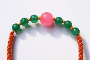 Pure handmatige weven kleurrijke transformatoren Groene agaat de roze jade ronde kralen armband. -