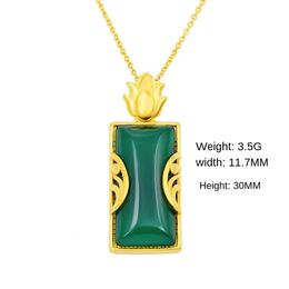 Pure Natural Jade Emerald edelsteen hanger ketting voor unisex 14 K gouden kleur bizuteria Bijoux femme joyas 240511