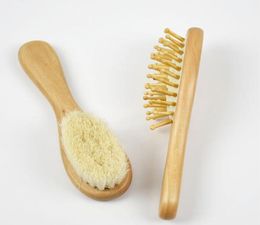 Petite brosse en bois pour bébé, en laine naturelle Pure, peigne, brosse à shampoing, portable, douce et confortable, brosse à barbe en laine 6845355