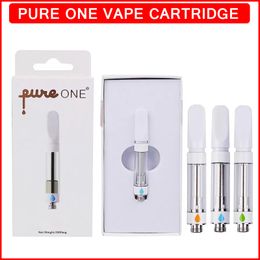 Pure ONE Carros de vidrio Atomizadores de cerámica Bobina Vape Cartuchos 0,8 ml 1,0 ml Atomizador vacío 510 Hilo Cartucho de aceite grueso con atomizadores de embalaje