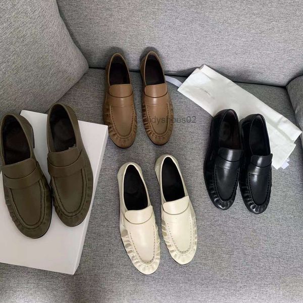 Zapatos de tacón grueso de cuero de estilo británico, originales y puros, cómodos tacones altos, zapatos de cuero pequeños plisados franceses, zapatos Lefu