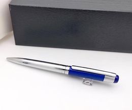 Pure Pearl Classic TH BlackBlue Fibre Cap Ballpoint Pis Texture Silver Texture Barrel Écrit en douceur Fashion Luxury Stationerybox SETA8091485