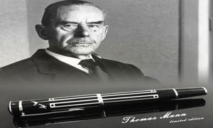 Pure Pearl Gel Pens para el gran escritor Thomas Mann Luxury Black and Silver Roller Ball Ball escribiendo una recarga de regalo suave más9102853