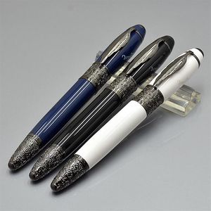 PURE PEARL Hoge Kwaliteit Klassieke Roller Ball Pen Defoe vier-kleuren Barrel Zwart blad Clip met Serienummer Schrijven Glad Luxe G262J