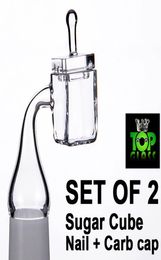 Pure Quartz Sugar Cube Banger Nails met 10 144 188mm FrostedClear Joint vierkante carb cap SET VAN 27108344