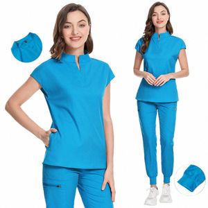 pure Eenvoudige Hoge kwaliteit Scrub Verpleegster Uniform Gezondheidszorg Scrubs Set Medische Kleding voor Vrouwen Operatiekamer Arts Werkkleding d8xu #