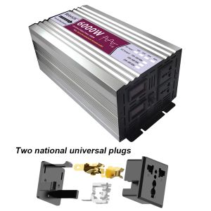 Invertisseur d'onde sinusoïdale pure 5000W 6000W DC 12V / 24V / 48V / 60V à AC 220V - Convertisseur de puissance 240V avec affichage LED Franchage