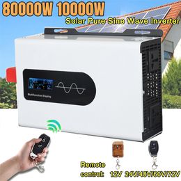 Onduleur d'onde sinusoïdale Pure DC 12V 24V 48V à AC 110V 220V 5000W 6000W 8000W 10000W Convertisseur de banque d'alimentation portable Onduleur solaire