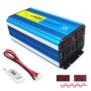 Pure Sine Wave Power Inverter 6000W Converter DC 12V/24V TO AC 220V 50Hz/60Hz LED Display Remote Control Adapter Transformer