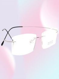 Marco óptico de titanio puro tipo silueta tipo hipoalergénico gafas sin bisagras marco de hombres para mujeres marca ultraligeras ultraligas con ori6928645