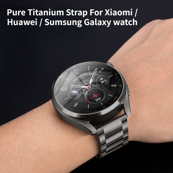 Pure Titanium Watch Band para Xiaomi Watch S2 S1 Active Correa Strap Wutband para Huawei Watch 3Pro GT 3 2 GT 2E 22 mm Pulsera