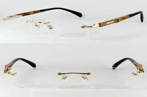 Titane en titane en bois pur Cadres de lunettes sans bord à la main Luxury Myopie Rx Men ABLE Femmes Spectacles Top Quality 2103238679729