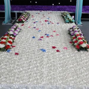 Tapis de couloir en pétales de Rose 3D blanc pur, 33 pieds de Long et 55 pouces de large, pour centres de table de mariage, fournitures de décoration