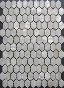 Carrelage mosaïque hexagonal blanc pur carreaux de nacre hexagone 25MM carrelage en nacre salle de bain cuisine dosseret carrelage mural 21996595176