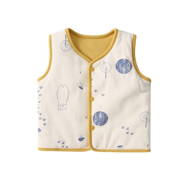 Pureborn bébé gilets enfant en bas âge matelassé polaire gilet unisexe dessin animé survêtement enfants garçons filles vêtements printemps hiver 211203