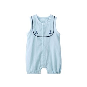 Pureborn Born Baby Romper Algodón Marinero Ropa Vacaciones de verano para niñas Niños Mono 210816