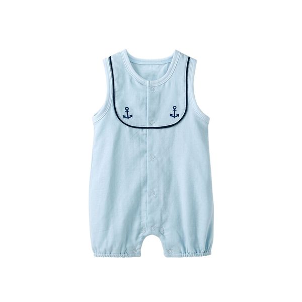 Pureborn Né Baby Romper Cotton Sailor Vêtements Été Vacances d'été pour Girls Boys Jumpsuit 210816