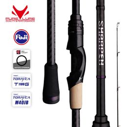 Purelure scherpen reizen Soft Lure Lang draaien en gieten XFMF Action Rods Fuji Componenten Bass Pike Rod Fishing Reel 240506