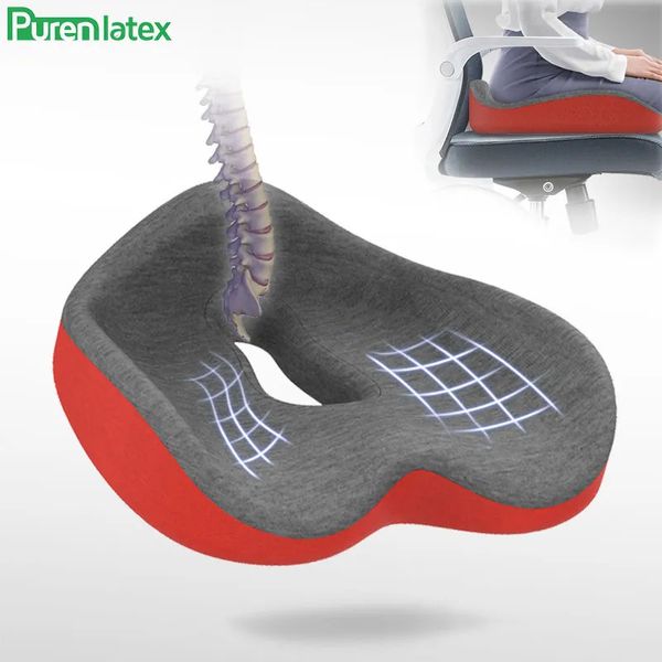 Purenlatex Coccyx coussin de chaise confort siège en mousse à mémoire oreiller orthopédique pour le bas du dos coccyx et soulagement de la douleur sciatique 231228