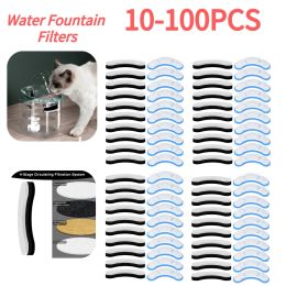 Purificateurs 10100pcs Filtres de remplacement de la fontaine d'eau de chat pour filtre en carbone activé WF050 / WF060 pour l'alimentation automatique pour animaux de compagnie