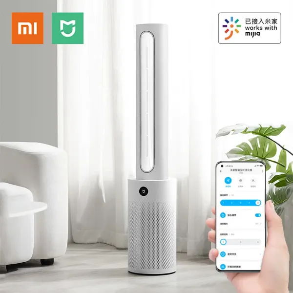 Purificateurs 2022 nouveau Xiaomi Mijia ventilateur de Purification sans feuilles intelligent purificateur d'air ventilateur sans lame 2in1 travail de circulation avec l'application Mi Home