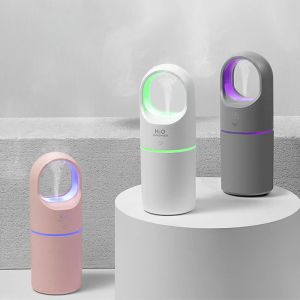 Luchtreinigers 450 ml USB elektrische ultrasone koele mist luchtbevochtiger Luchtreiniger met LED-licht voor thuiskamer Auto Mini stille aroma-luchtbevochtiger