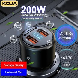 Purificateurs Charger de voiture 200W Double USB 100W Charge rapide Multifonction négatif Air Air Purificateur pour Ipone Xiaomi Samsung Huawei 66W Oppo