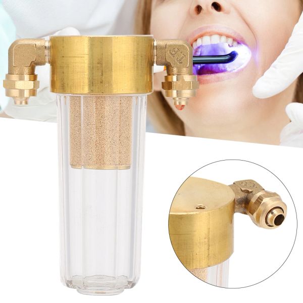 Purificadores Filtro de agua dental Extensión del dispositivo de tratamiento de filtro de agua de cobre con conectores 2 piezas Accesorio de silla dental para tubería de 5*8 mm