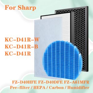 Purificateurs pour Sharp KCD41RW KC D41RW Purificateur d'air Remplacement du filtre HEPA Filtre de carbone FZD40HFE FZD40DFE Filtre d'humidification FZA61MFR