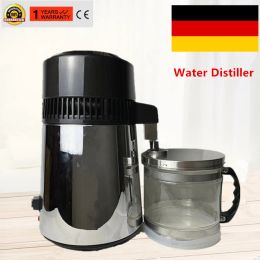 Purifiers Huishouden Pure Water Distiller 4L Hine Destilled Water Distillatie Purifier Filter Roestvrij stalen glazen pot Koolfilter