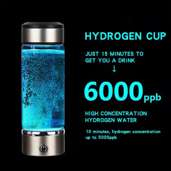Purificateurs Hydrogène Générateur d'eau Filtre de bouteille Ionizer Maker Alcaline Maker Rechargeable Portable Super Antioxidan Hydrogy Water Cup