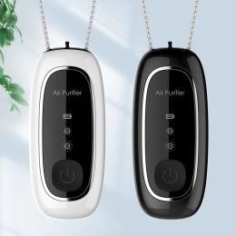 Purificateurs Nouvelle mode personnelle portable purificateur d'air collier mini portable désodorisant ioniseur générateur d'ions négatifs noir