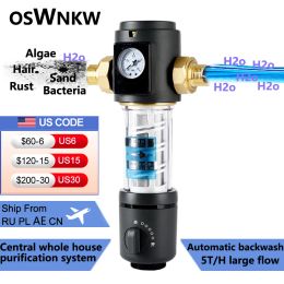 Purifiers OSWNKW03 Pre Filter Purifier Hele huis Spin Down Sediment Water Filter Central Prefilter System Backless Steel Mesh