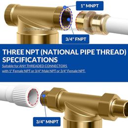 Purifiers herbruikbare spin down sediment waterfilter voor het hele huisvoorfiltersysteembeschermer, 40 micron koper gemaakte drukmeter