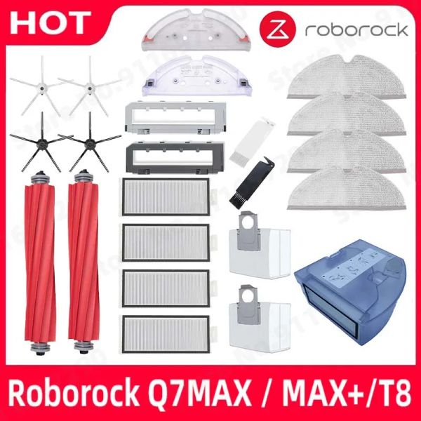 Purificateurs Roborock Q7 Max + Q7 plus Q7 Max Plus T8 Brosse latérale principale HEPA Filtre Mop Bracket Tank Tank Dust Box Affairs Affairs