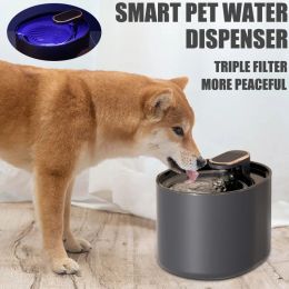 Purificateurs Smart Pet Water Fountain Mute Water Feeder Cat Cat Automatic Drinker USB Charge Electric Active Carbone Filtre Dispensateur