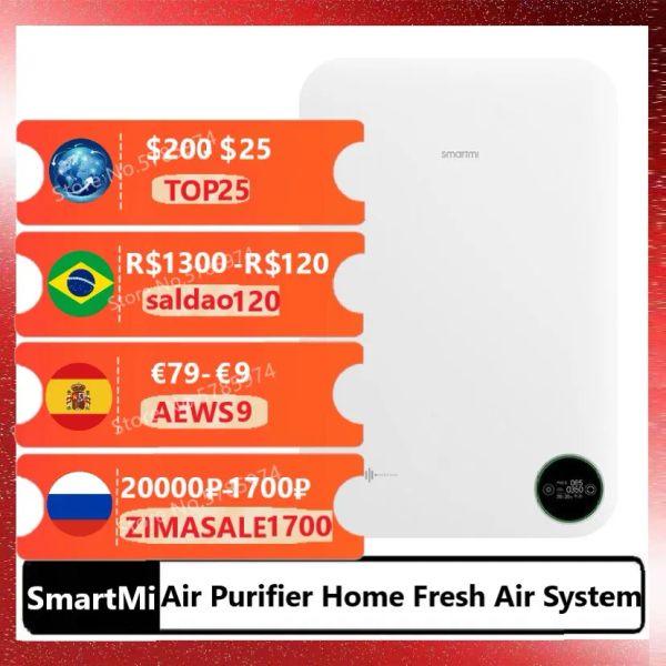 Purificateurs Smartmi Air Purificateur à la maison Système d'air frais Système d'air Version de chauffage Air Purificateur Anti Haze Formaldéhyde Auxiliaire électrique XFXTDFR02ZM
