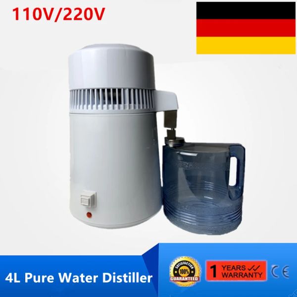 Purificadores Acero inoxidable 750W 4L Distillador de agua pura Agua Purificador Contenedor Filtro de agua Dispositivo de agua destilada para el hogar