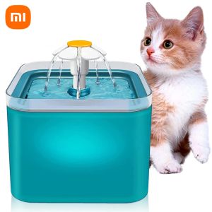 Purifiers Xiaomi Super stille automatische kattenwaterfontein LED -licht Pet Water Fontein voor katten en kleine honden met upgradefilters 2.0L