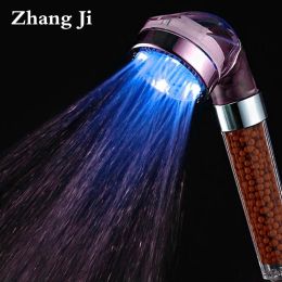 Purifiers Zhang Ji LED Temperatuurregeling Hoge druk Regenval Douche Spa 3 Kleuren Licht Waterbesparing Mineraalfilter douchekop Gift