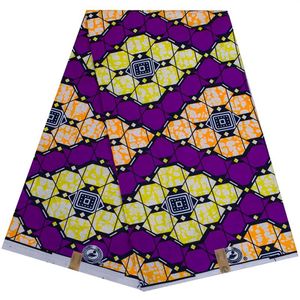 Tissu africain violet 6 Yards lot tissu en Polyester Ankara pour la couture de la robe tissu imprimé à la cire véritable par la cour Designer275w