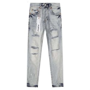 Purple American Washed Distressed Jeans heren rechte been afslankbroek