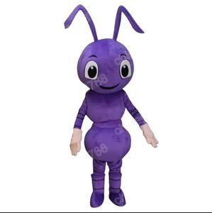 Costume de mascotte de fourmi violette, robe de soirée fantaisie d'halloween, tenue de personnage de dessin animé, Costume de carnaval, taille adulte, tenue d'extérieur d'anniversaire