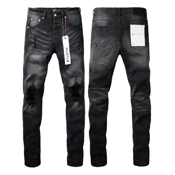 Jeans negros púrpura para jeans diseñadores para hombres del flaco gris oscuro jean diseñador de lujo pantalón de mezclilla ciclista azul rasgado de motocicleta delgada